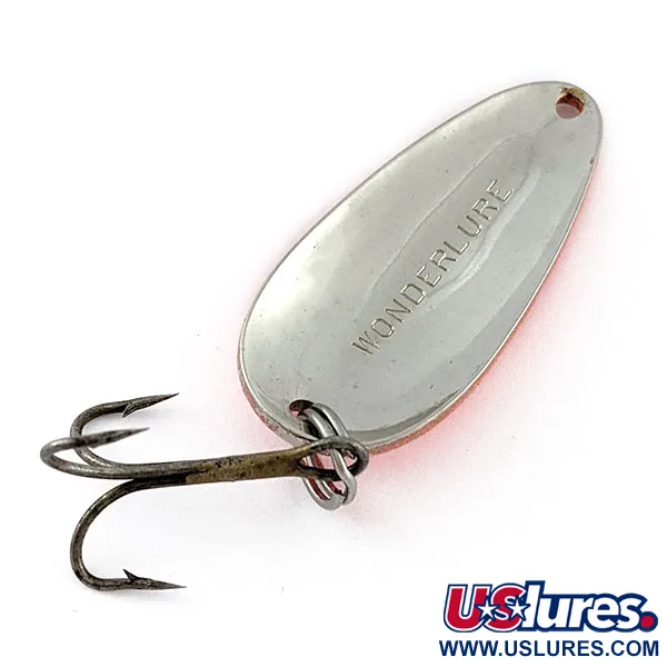 Vintage Acme Wonderlure, 1/4oz nickel/red UV fishing spoon #19115