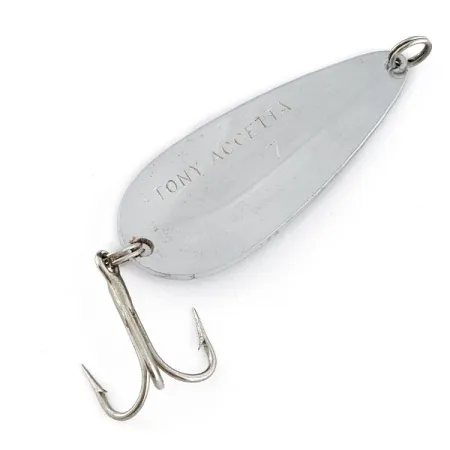 Vintage Tony Accetta 7, 3/4oz nickel fishing spoon #19120