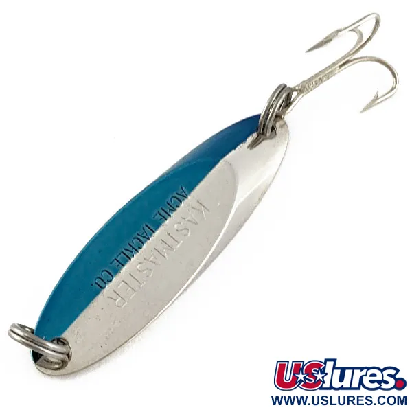 Vintage Acme Kastmaster, 1/4oz nickel/blue fishing spoon #19131