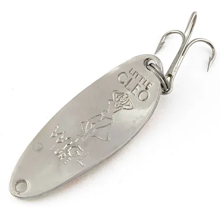 Vintage Seneca Little Cleo (Hula Girl), 1/3oz white/orange Glow fishing spoon #19135