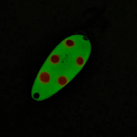 Vintage Seneca Little Cleo (Hula Girl), 1/3oz white/orange Glow fishing spoon #19135