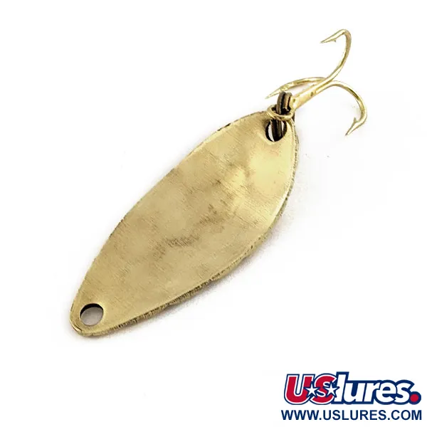 Vintage Acme Little Cleo bubbles, 1/8oz gold fishing spoon #19141