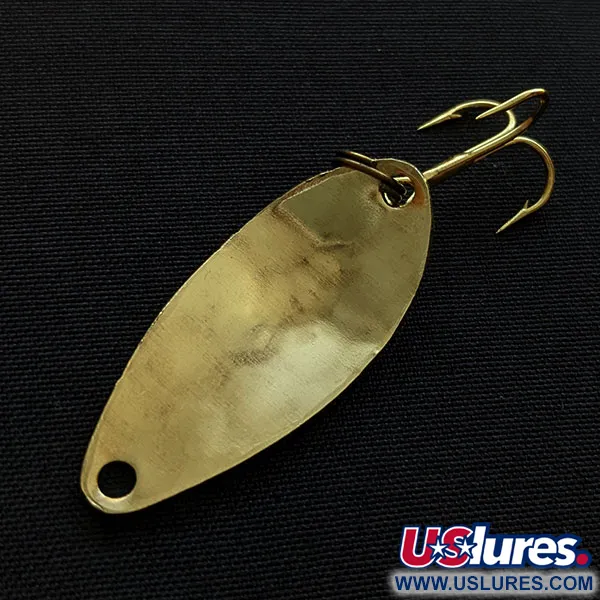 Vintage Acme Little Cleo bubbles, 1/8oz gold fishing spoon #19141