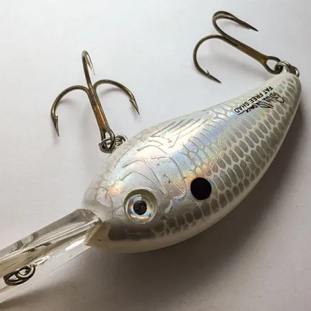 Vintage Bomber Fat Free Shad Bill Dance, 1/2oz Pearl White fishing lure #19154