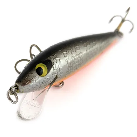Vintage Smithwick Floating Rattlin Rogue, 1/4oz Chrm Blk Back OB fishing lure #19156