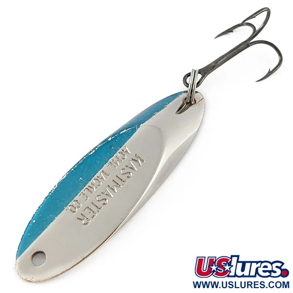 Vintage Acme Kastmaster, 3/4oz nickel/blue fishing spoon #19161