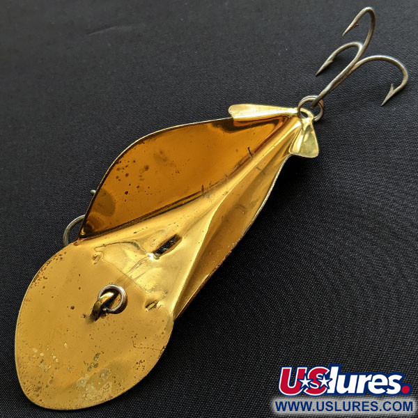 Vintage Buck Perry Spoonplug, 1oz gold fishing spoon #19172
