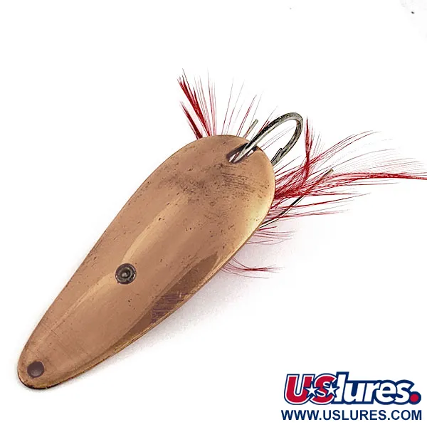 Vintage  Eppinger Dardevle Imp Feathered weedless, 2/5oz copper fishing spoon #19174