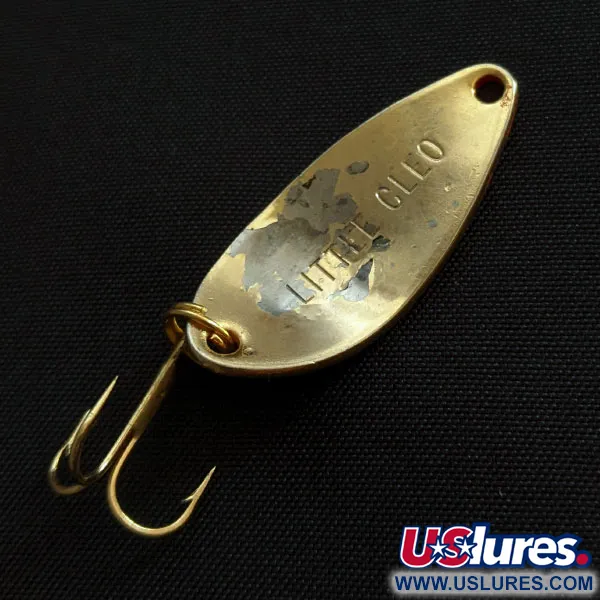 Vintage Acme Little Cleo, 1/8oz red/gold fishing spoon #19180