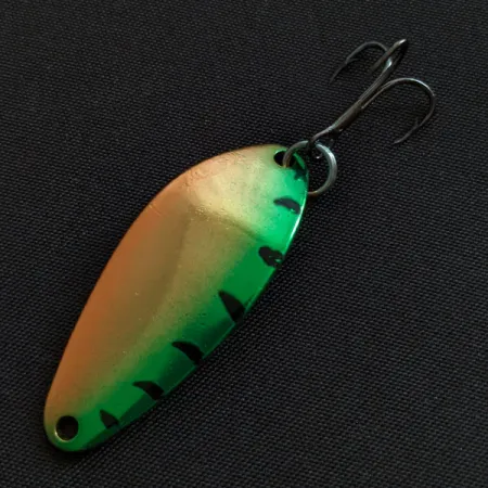 Vintage Acme Little Cleo, 1/4oz Fire tiger fishing spoon #19188