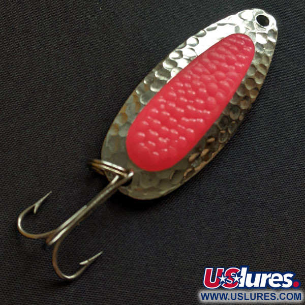 Vintage   Blue Fox Pixee UV, 1/2oz nickel/pink UV fishing spoon #19198