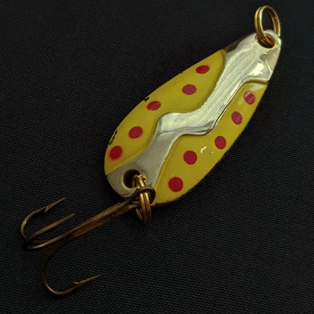 Vintage Acme Kamlooper Spoon, 2/5oz gold/yellow/red fishing spoon #19201