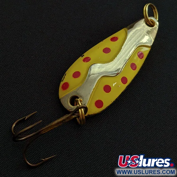 Vintage Acme Kamlooper Spoon, 2/5oz gold/yellow/red fishing spoon #19201