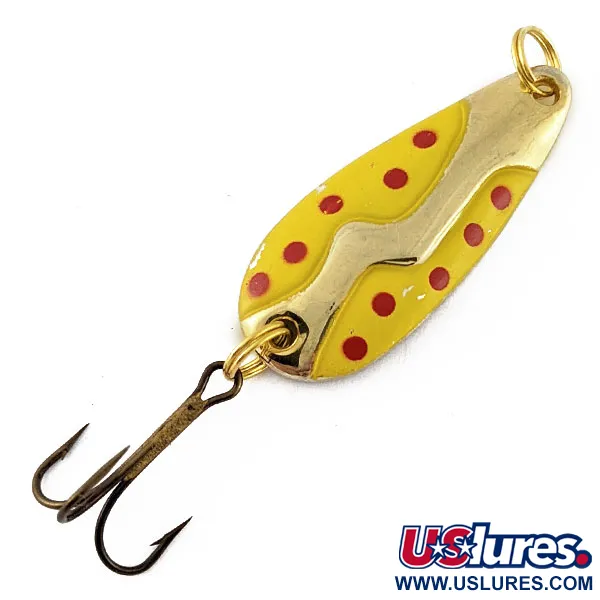 Vintage Acme Kamlooper Spoon, 2/5oz gold/yellow/red fishing spoon #19201
