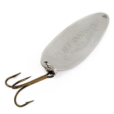 Vintage Eppinger Dardevle Devle-Dog 5300, 1/3oz nickel/red fishing spoon #19211