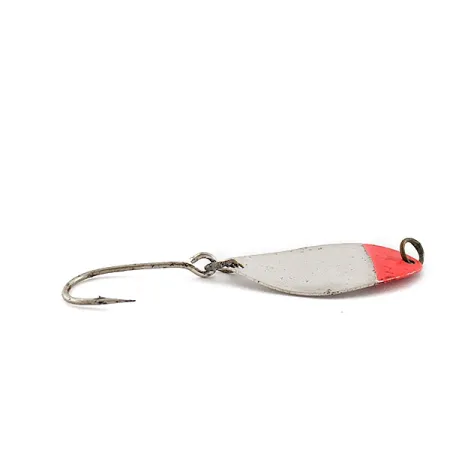 Vintage Shoff's F.S.T. S-O​, 3/32oz nickel/red UV fishing spoon #19221