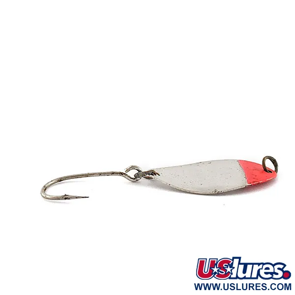 Vintage Shoff's F.S.T. S-O​, 3/32oz nickel/red UV fishing spoon #19221