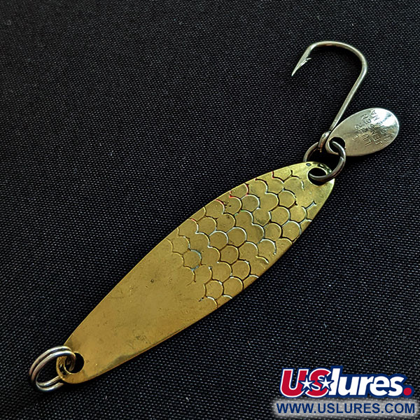 Vintage Luhr Jensen Needlefish 2, 3/32oz gold fishing spoon #19223