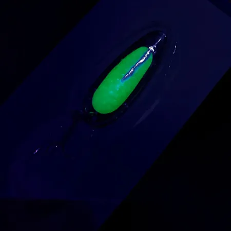 Blue Fox Pixee UV, 1/8oz nickel/green UV fishing spoon #19227