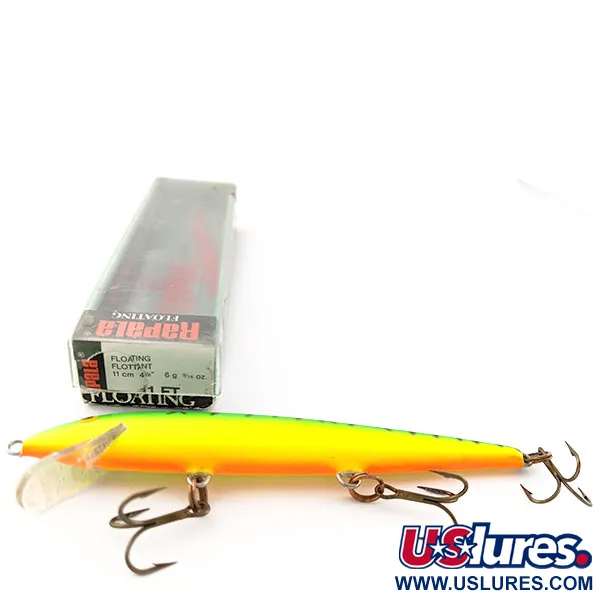 Rapala Original Floater F11, 3/16oz FT (Fire tiger) fishing lure #19234