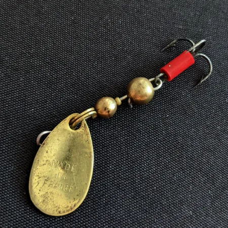 Vintage Mepps Aglia 0 (1960s), 3/32oz gold spinning lure #19239