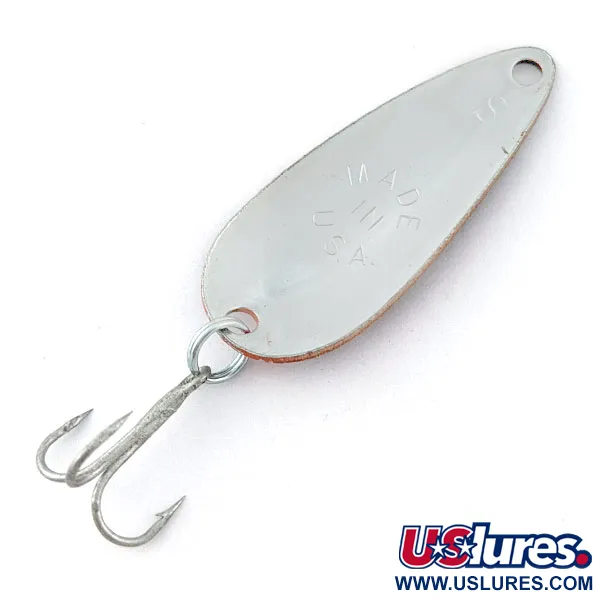 Vintage   Worth Chippewa Steel Spoon, 3/16oz red/black/nickel fishing spoon #19248