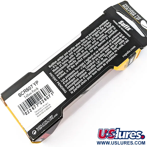 Rapala Scatter Rap Crank 07, 1/4oz Yellow Perch fishing lure #19252