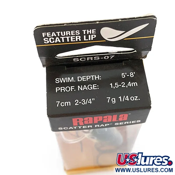 Rapala Scatter Rap Crank 07, 1/4oz Yellow Perch fishing lure #19252