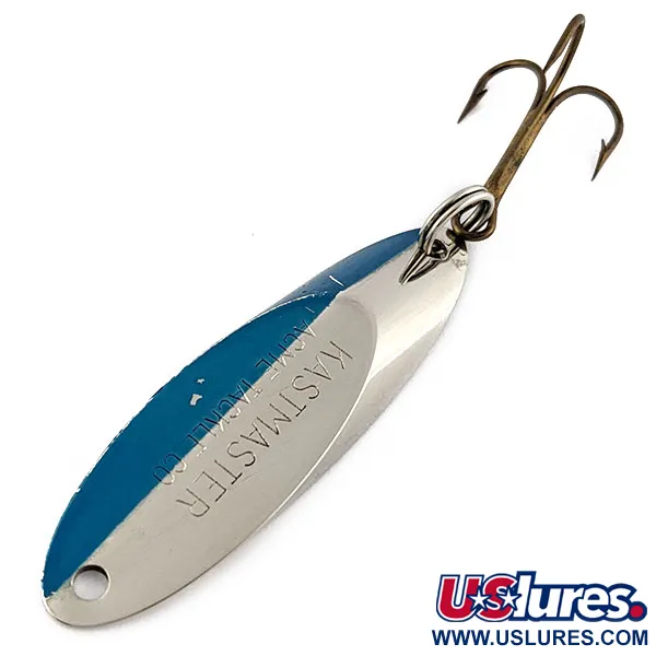 Vintage Acme Kastmaster, 3/8oz nickel/blue fishing spoon #19267