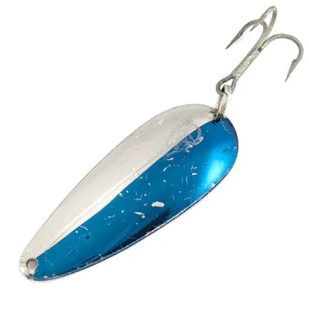 Vintage Eppinger Dardevle Dardevlet, 3/4oz nickel/blue fishing spoon #19282