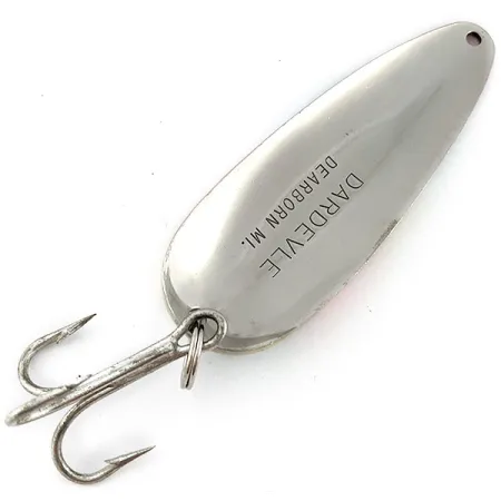 Vintage Eppinger Rok’t Dardevle, 1 3/4oz Pearl fishing spoon #19292