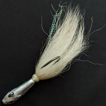 Vintage SPRO  Spro Prime Bucktail Jig, 1oz nickel/white fishing #19301