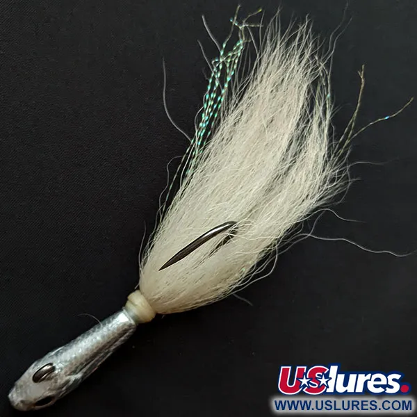 Vintage SPRO  Spro Prime Bucktail Jig, 1oz nickel/white fishing #19301