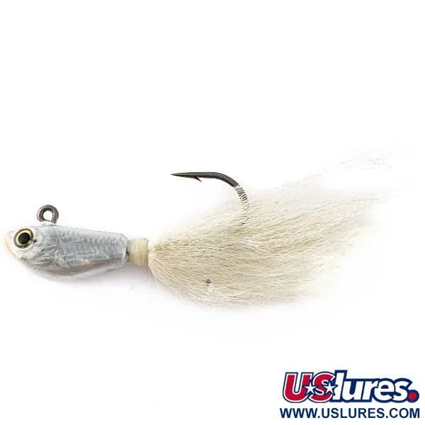 Vintage SPRO  Spro Prime Bucktail Jig, 1oz nickel/white fishing #19301