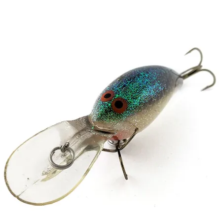 Vintage Norman DD14, 3/5oz white/green/glitter fishing lure #19310