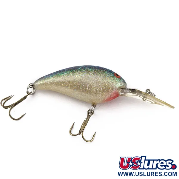 Vintage   Norman DD14, 3/5oz white/green/glitter fishing lure #19310