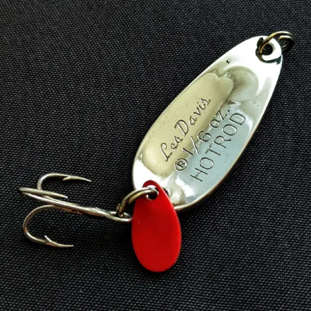 Vintage Luhr Jensen Les Davis Hotrod, 3/16oz nickel fishing spoon #19326