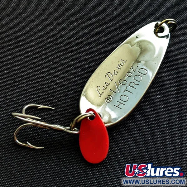 Vintage Luhr Jensen Les Davis Hotrod, 3/16oz nickel fishing spoon #19326