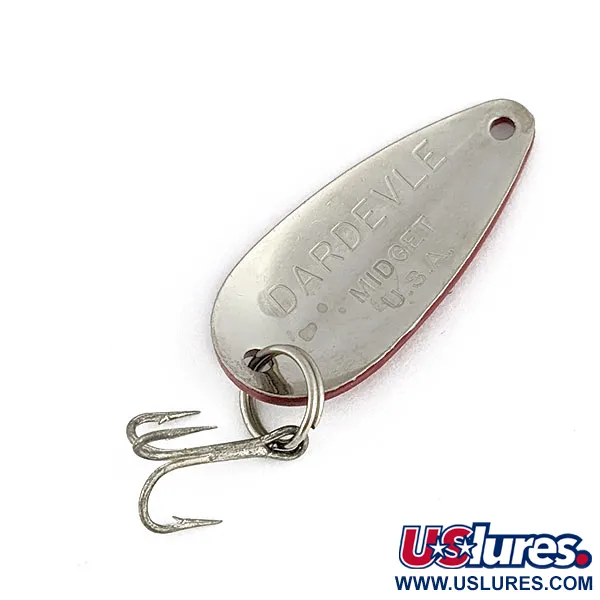 Vintage  Eppinger Dardevle Midget, 3/16oz Red White Chunk fishing spoon #19337