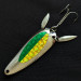 Vintage  Eppinger Dardevle Imp Klicker, 2/5oz nickel/yellow/green fishing spoon #19338