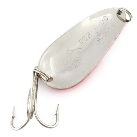 Vintage Nebco Tor-P-DO 3 UV, 1oz nickel/pink UV fishing spoon #19345
