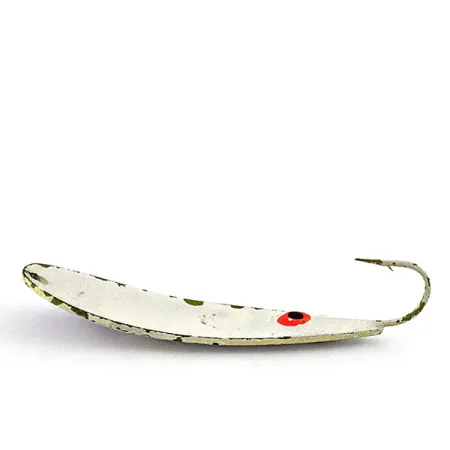 Vintage Other G.W's ice fishing Lures, 1/2oz white/purple fishing spoon #19346