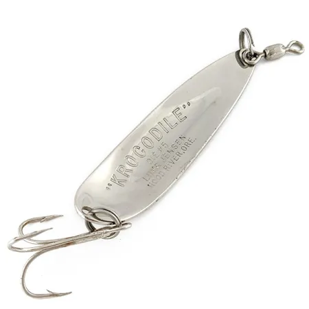 Vintage Luhr Jensen Krocodile #5, 1oz nickel fishing spoon #19355
