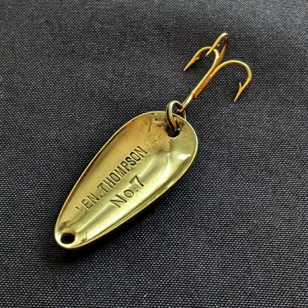 Vintage Len Thompson #7, 3/16oz gold fishing spoon #19360