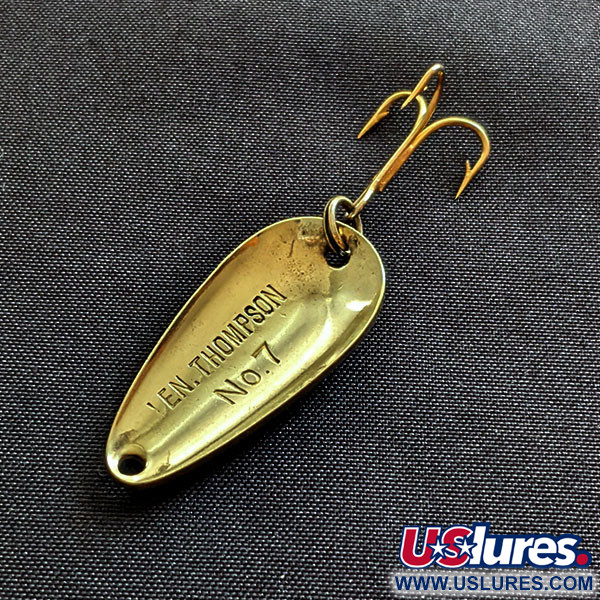 Vintage   Len Thompson #7, 3/16oz gold fishing spoon #19360