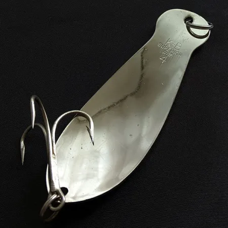 Vintage K-B Bait K-B Spoon Superior 4, 1 1/3oz nickel fishing spoon #19367