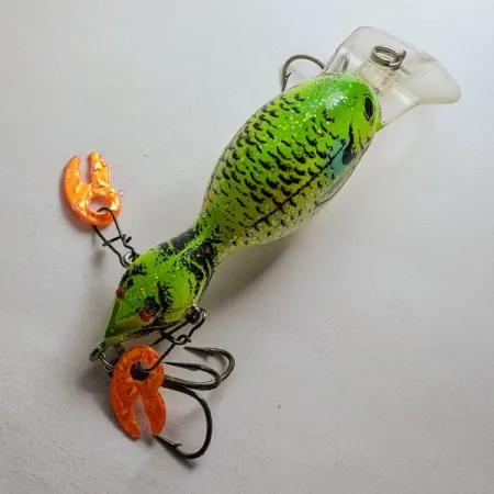 Vintage Renosky Lures Guido's Double Image, 1/3oz Chartreuse UV fishing lure #21082