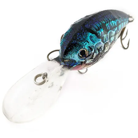 Vintage Renosky Lures Renosky Deep Dive Honeycomb Rattl shad, 2/5oz silver/blue fishing lure #22726