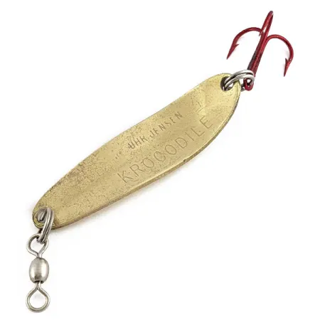 Vintage Luhr Jensen Krocodile #3, 1/3oz gold fishing spoon #19384
