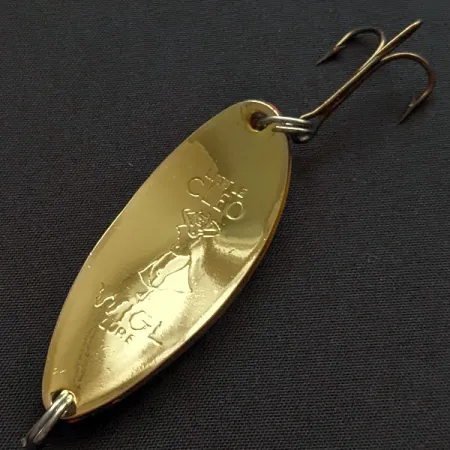 Vintage Seneca Little Cleo (Hula Girl), 2/3oz gold/orange fishing spoon #19392
